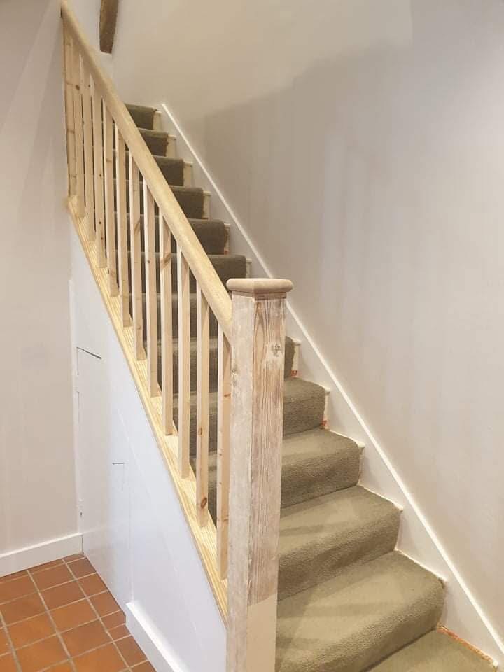 Staircase spindles, before decorating