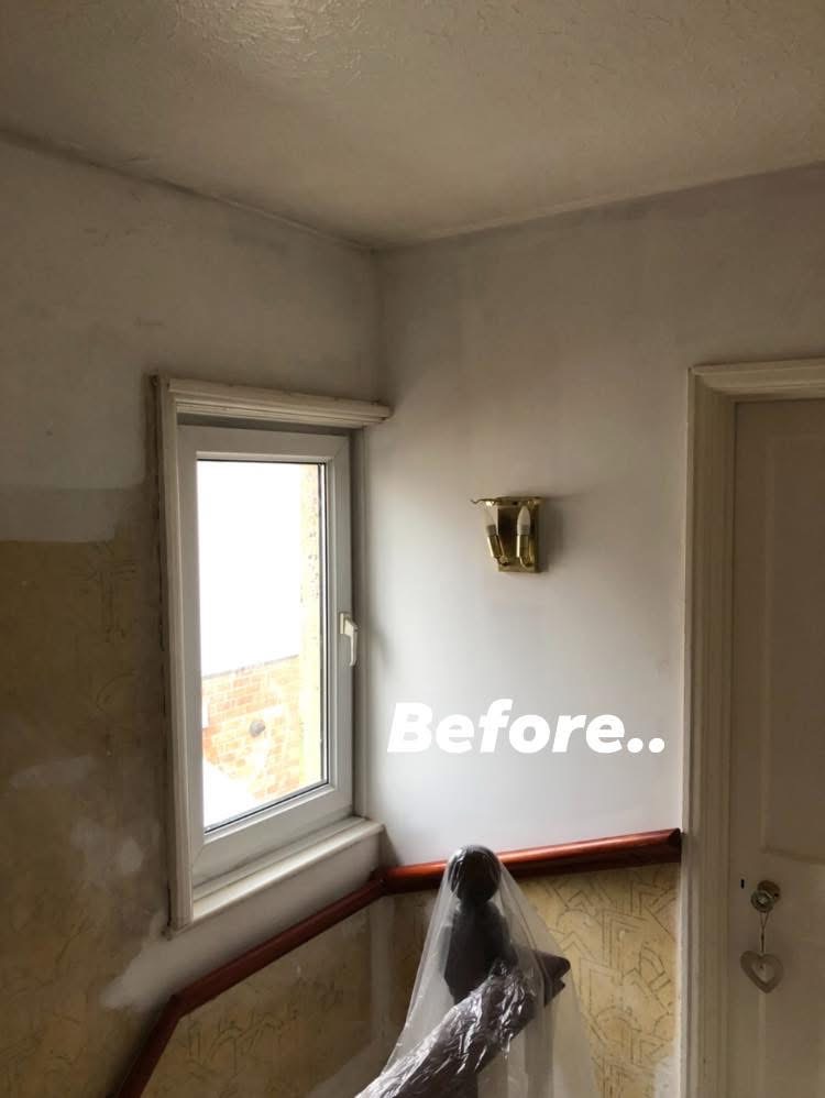 Landing and window, before decorating