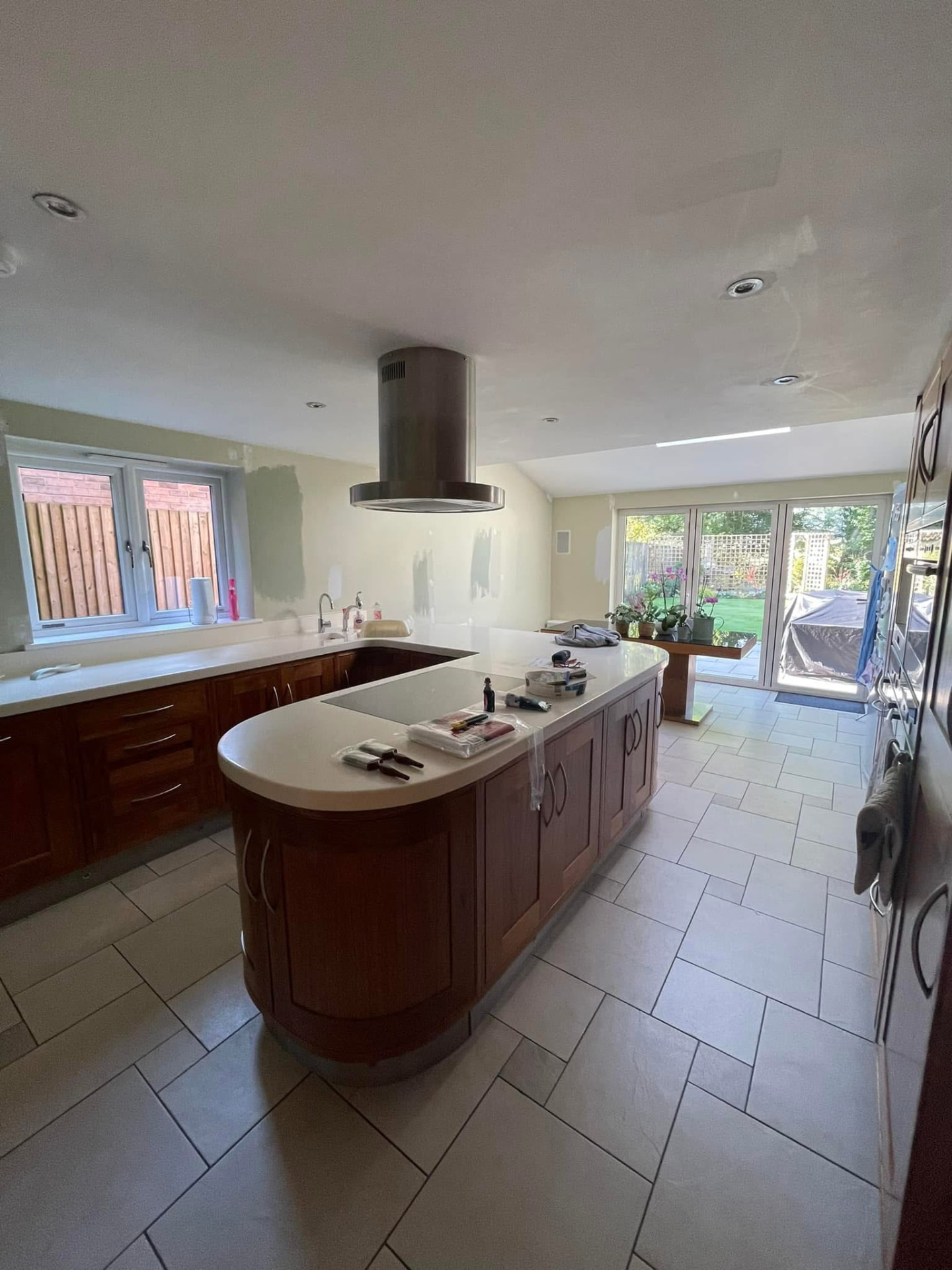 Kitchen with island, before decorating