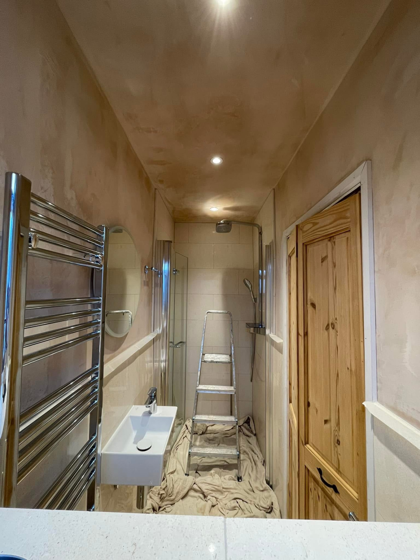 Ensuite shower room, before decorating